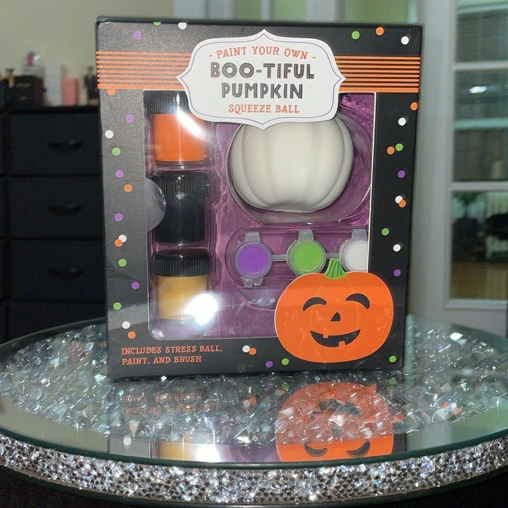 New Eccolo paint your own Halloween pumpkin stressball squishy ball DIY set